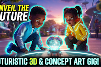create futuristic 3d pixar style ai animation for kids storytelling and cartoon
