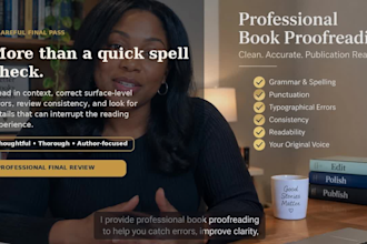 proofread your book for grammar, spelling and punctuation