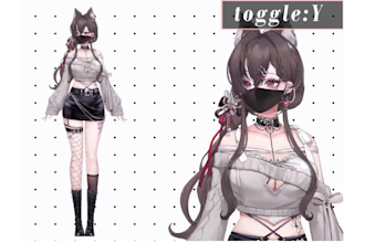 draw custom live2d model for vtuber streaming, 2d anime oc art, live2d rigging