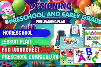 design curriculum for early grade children and preschool lesson plan, homeschool