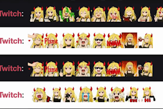 create twitch emotes, stream overlay, twitch overlay, and twitch sub badges