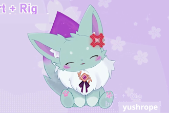 do custom live2d vtuber model furry animal pet mascot vtuber for vtube studio