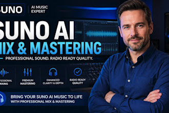 do mastering mix for suno ai music to real active audience, remake udio ai song