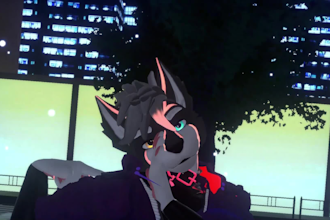 create furry humanoid avatar for vrchat pc and quest with outfit