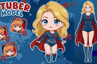 do vtuber avatar, chibi vtuber, furry vtuber, live2d, vtuber model, vtuber art