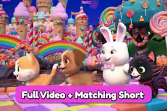 create 2d 3d ai cartoon videos for kids with songs and shorts