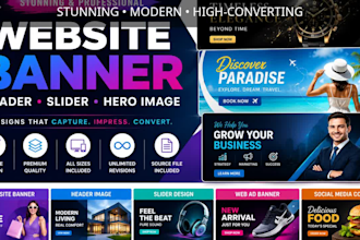 design stunning website banner, header, slider and hero image