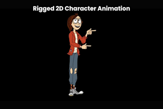 create puppet rigged 2d character animation or short cinematic cartoon clip
