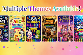 design a custom kids coloring book for KDP