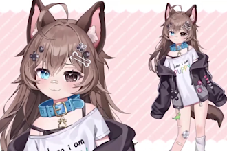 create custom vtuber model in anime style for streaming avatar