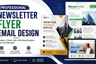 design professional newsletter, flyer and email template