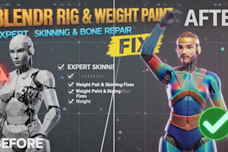 fix blender rigging, weight paint, bone roll and character mesh skinning issues