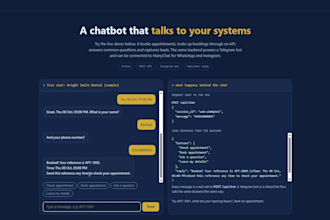 build a manychat chatbot with API integration for whatsapp and instagram