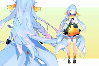 design or rig 3d vtuber model warudo vroid vrm nfsw anime or furry vrchat avatar