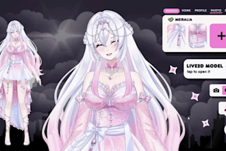 design 3d vtuber model, live2d anime model, vtuber model rigging, vtuber avartar