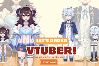 draw vtuber model art for live2d rigging