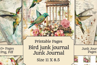 design beautiful junk journal pages and digital papers