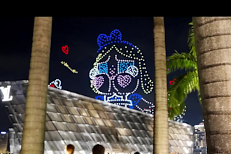 3d drone light animation, advert drone show, product drone show, product show