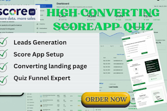 build scoreapp quiz funnel,scorecard or score app for lead gen