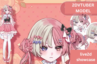 draw anime live2d vtuber model with custom rigging for twitch streamer