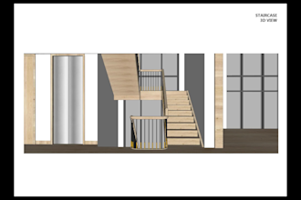 create stair design and professional technical drawing