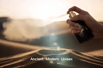 create a cinematic ai perfume commercial for oud and arabic luxury brands
