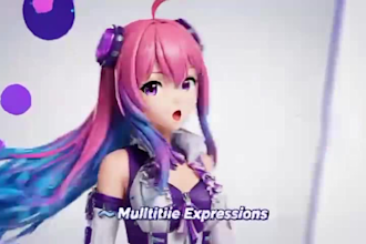 rig cute chibi live2d vtuber avatar model with lively expressions and motion
