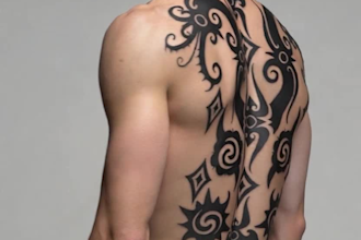 make body suite tattoo design dayak iban borneo