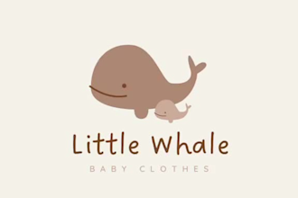 create cute kids logo and baby brand identity for your children shop