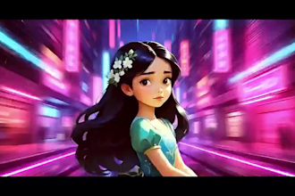 2d music video animation 2d cartoon animation 2d anime animation, animated video