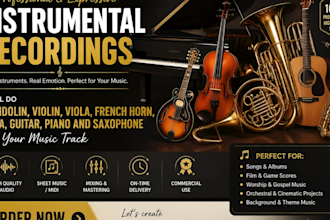mandolin, violin, viola, french horn, tuba, guitar, piano and saxophone for you