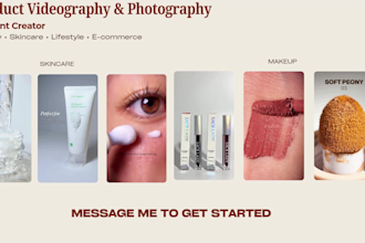 create product videography and photography for beauty and ecommerce brands
