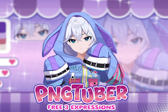design custom png tuber in anime vtuber style for streaming