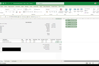 create excel erp system with invoice automation