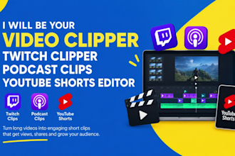 be your video clipper twitch clipper podcast clips youtube shorts editor