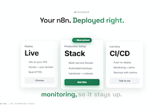 self host n8n on your vps with docker SSL and backups