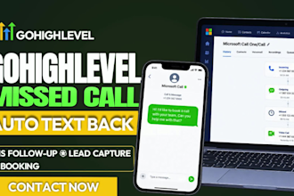 setup gohighlevel missed call text back and lead follow up automation
