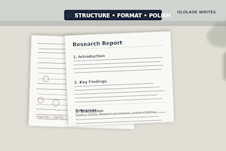urgent revise structure format and polish your essay report or research document
