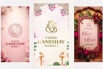 make elegant indian wedding invitation video in 24 hours