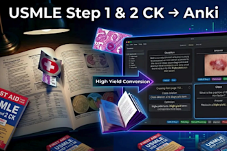 make high yield anki flashcards for usmle step 1 and step 2 ck