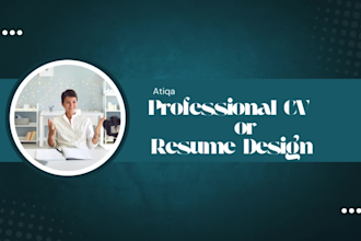 design a professional and modern CV or resume