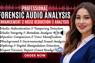 do forensic audio cleanup, noise removal, voice identification and analysis