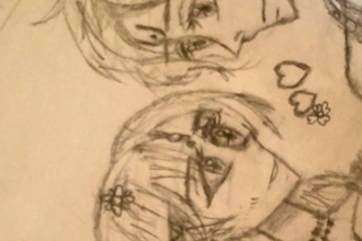 draw krishna, radha anime style pencil sketch from your photo
