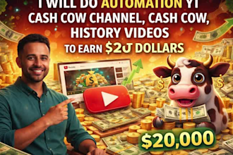 do automation yt cash cow channel, cash cow, history videos to earn 20k dollars