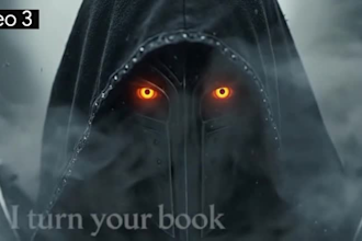 create a cinematic ai book trailer for your fantasy or thriller novel