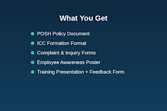 draft a complete posh policy and compliance documents for your company