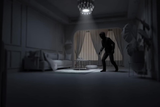 create a low poly crime documentary in a cinematic 3d fern style