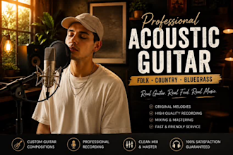record acoustic guitar for folk, country and bluegrass music