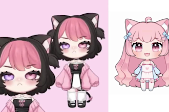 do chibi live2d rigging, vtuber model vtuber studio vbridger streaming avater