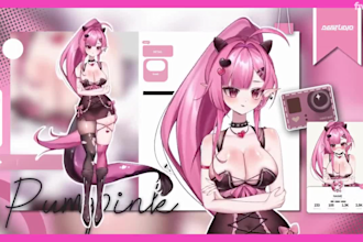 design and rig live2d vtuber model, anime vtuber model, vtuber commission
